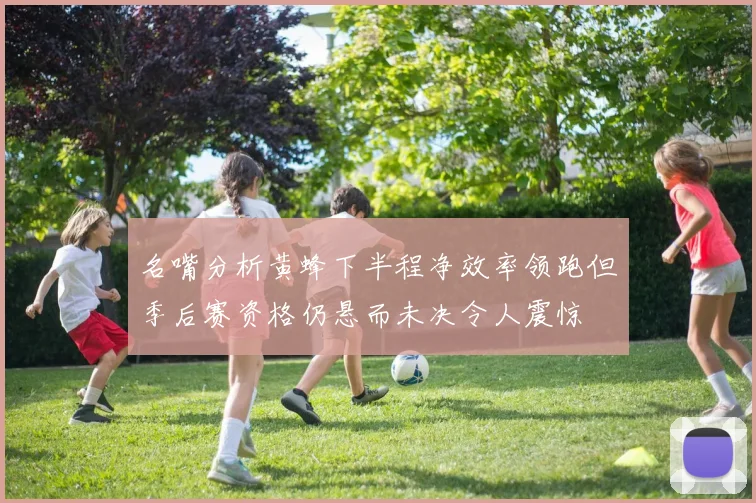 名嘴分析黄蜂下半程净效率领跑但季后赛资格仍悬而未决令人震惊